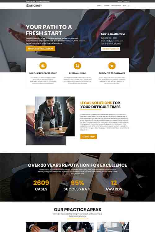 custom built and designed bankruptcy attorney web site