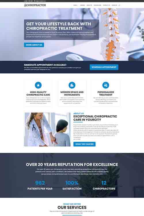 custom built and designed chiropractor web site