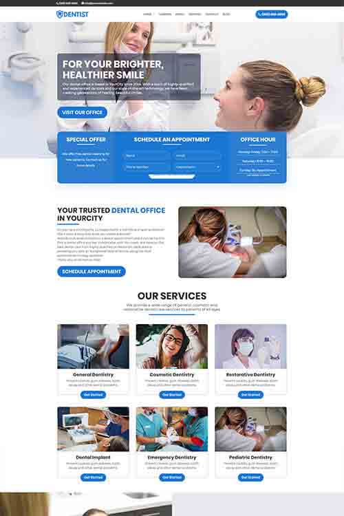 build and design a dentist web site
