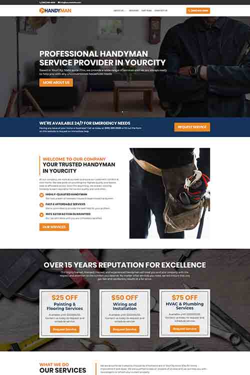 custom built and designed handyman web site