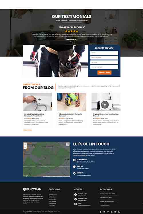 custom built and designed handyman web site