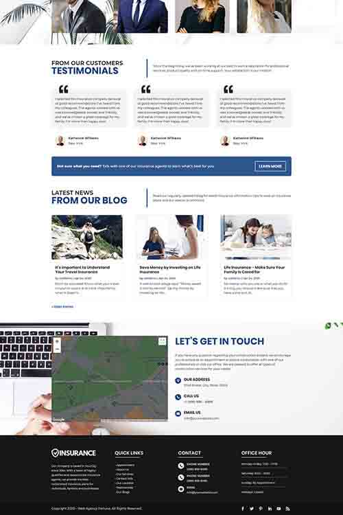 custom built and designed insurance agency web site