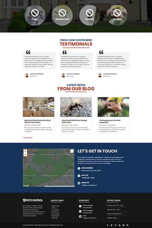 build and design a pest control company web site