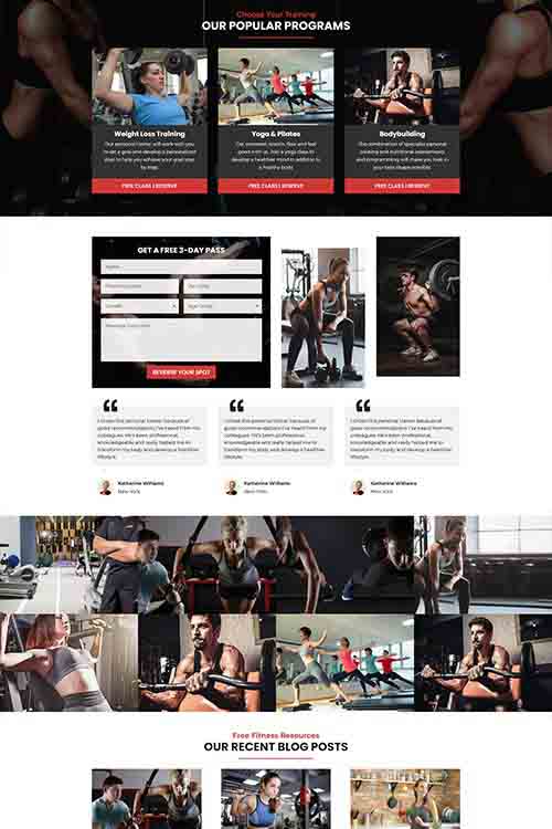 custom built and designed personal trainer website