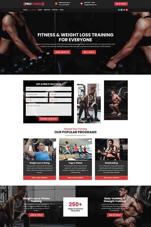custom built and designed personal trainer website