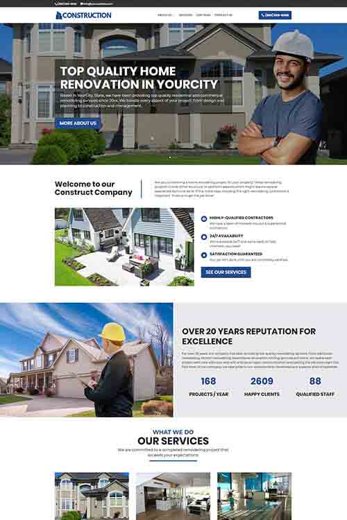 custom built and designed home remodeling contractor web site