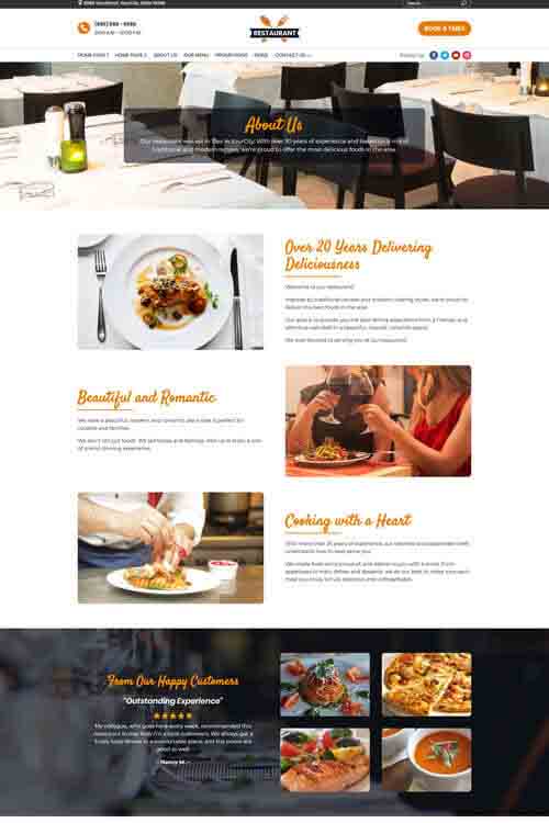 build and design a restaurant web site