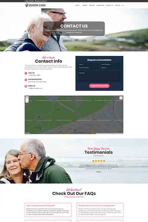 custom built and designed senior care web site