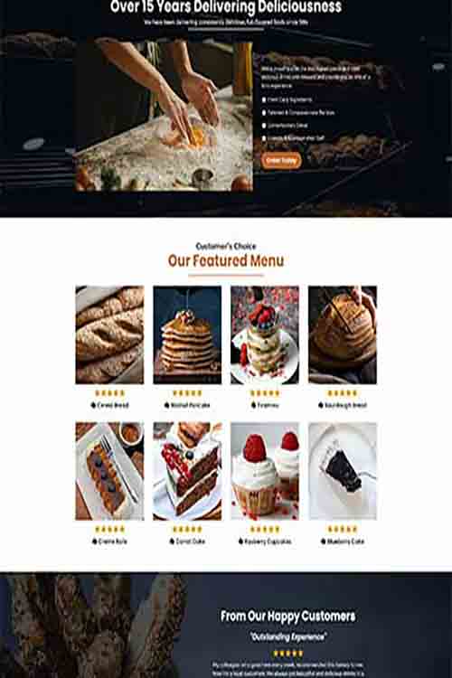 custom built and designed small bakery website
