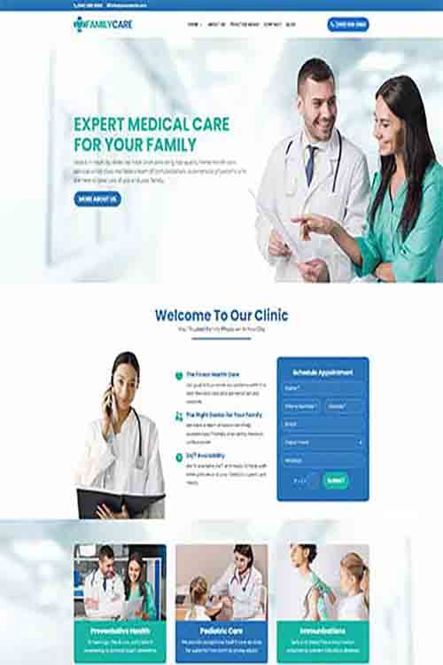 custom built and designed family doctor website