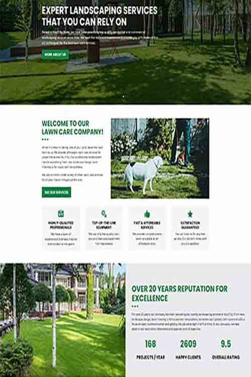 custom built and designed landscaping website