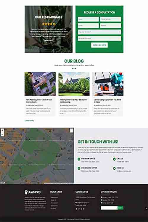 custom built and designed landscaping website