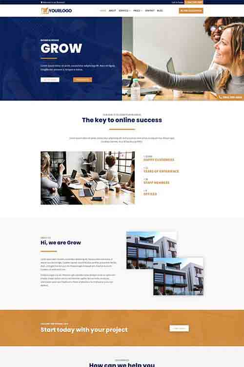 custom built and designed business website